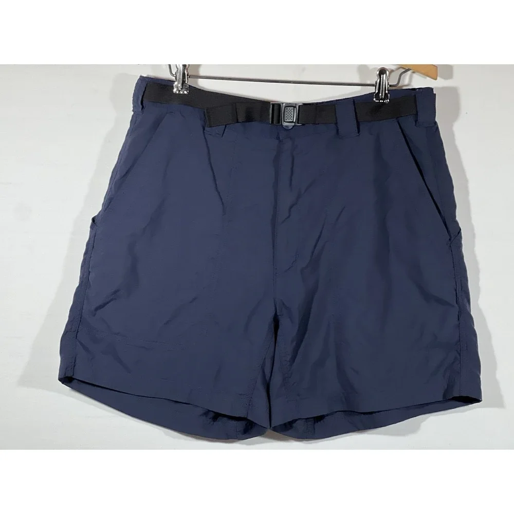 LL Bean Shorts Mens 34 Blue Belted Outdoor Gorpcore Utility Casual Style